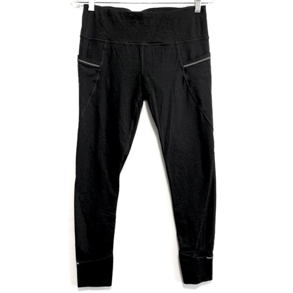 Athleta Black Relay Reflective Cargo Running Tights